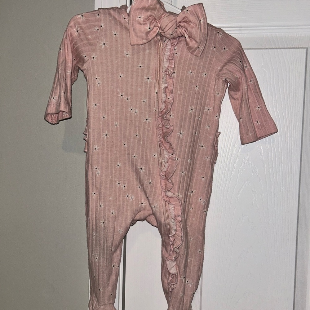Pink Ruffled Kids One Piece